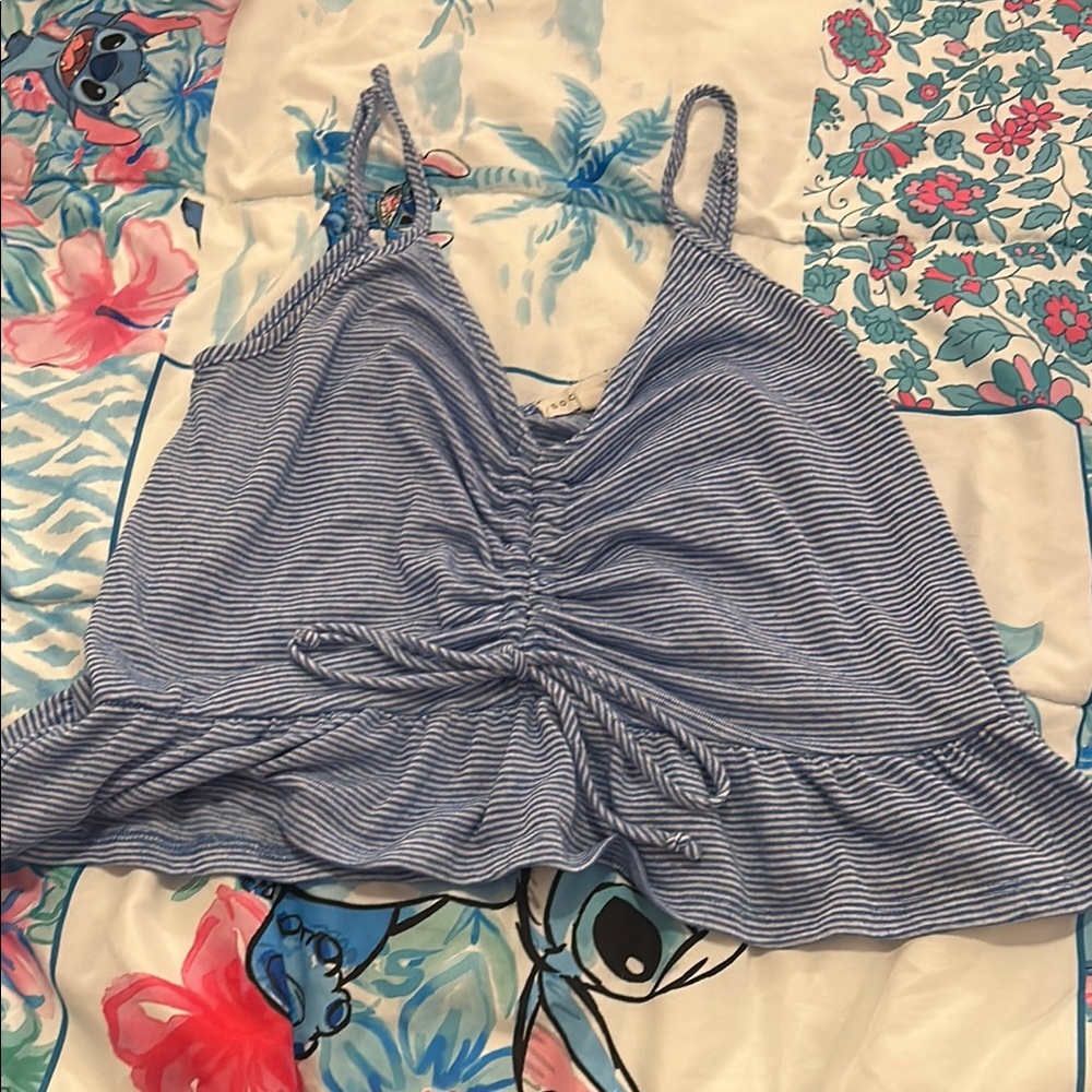 Socialite Blue and White Striped Top